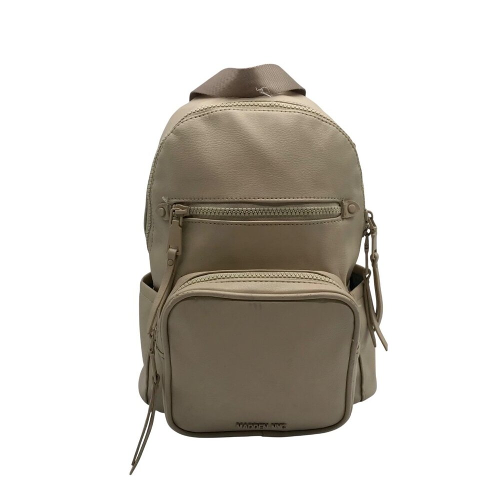 Madden NYC Khaki Leather Mini Backpack